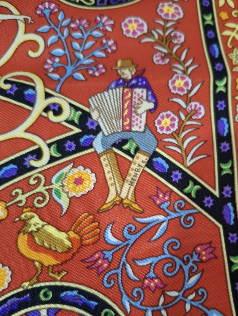 Hermes Peuple du Vent Silk Scarf 45cm Red Multicolor New In Box Mini Carre - Picture 4 of 14